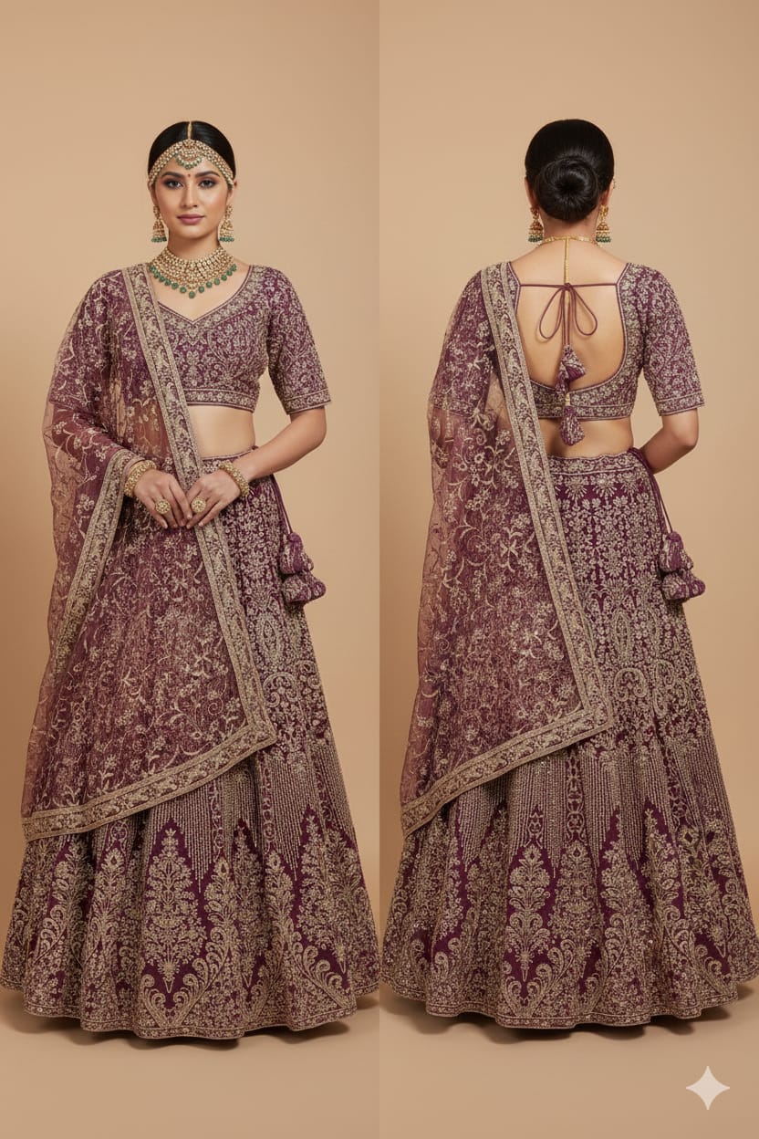 WEDDING,RECEPTION,BRIDAL PARTY WEAR LEHENGA CHOLI
