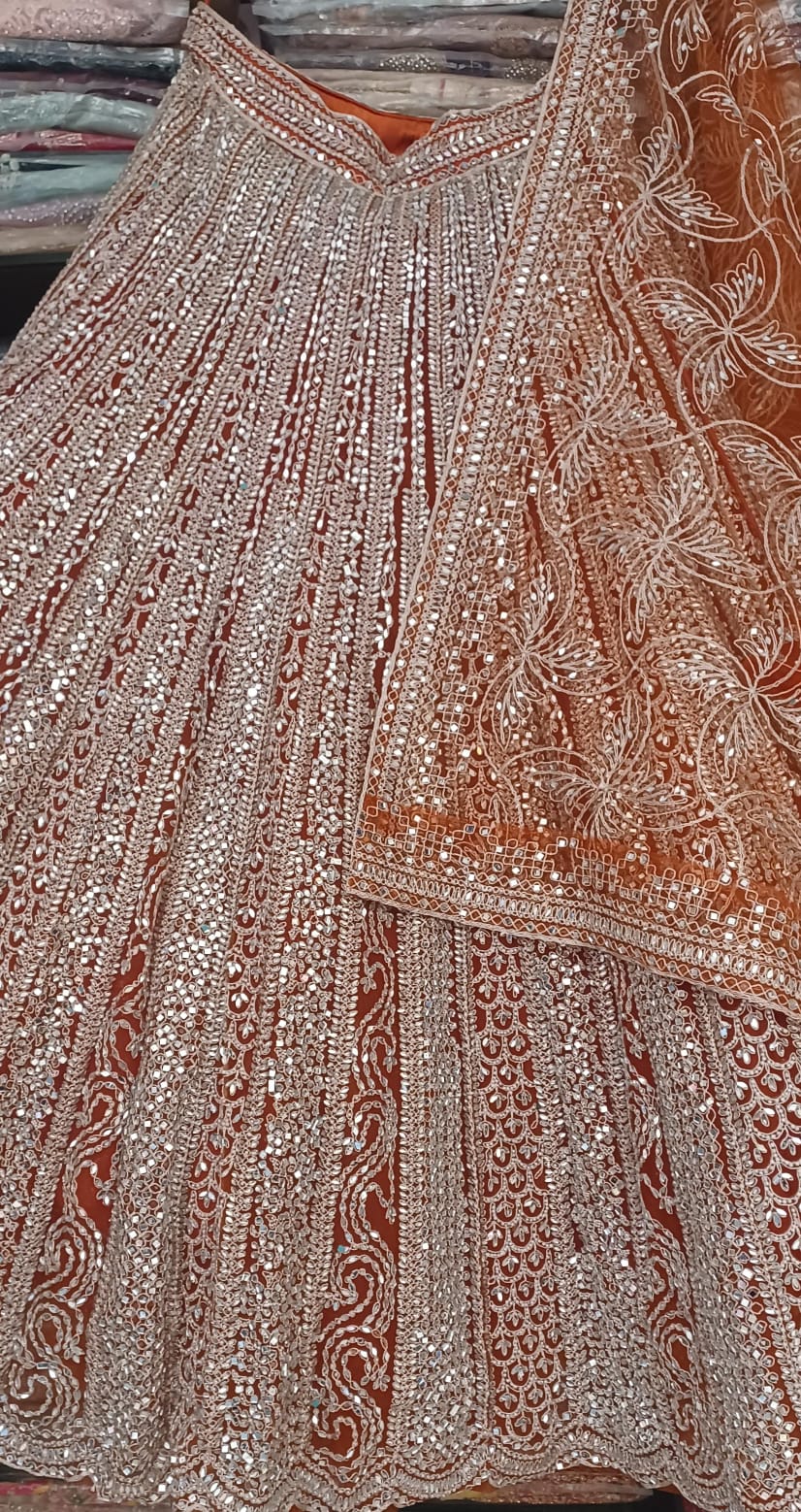 WEDDING,RECEPTION,FUNCTIONAL PARTY WEAR BRIDAL LEHENGA