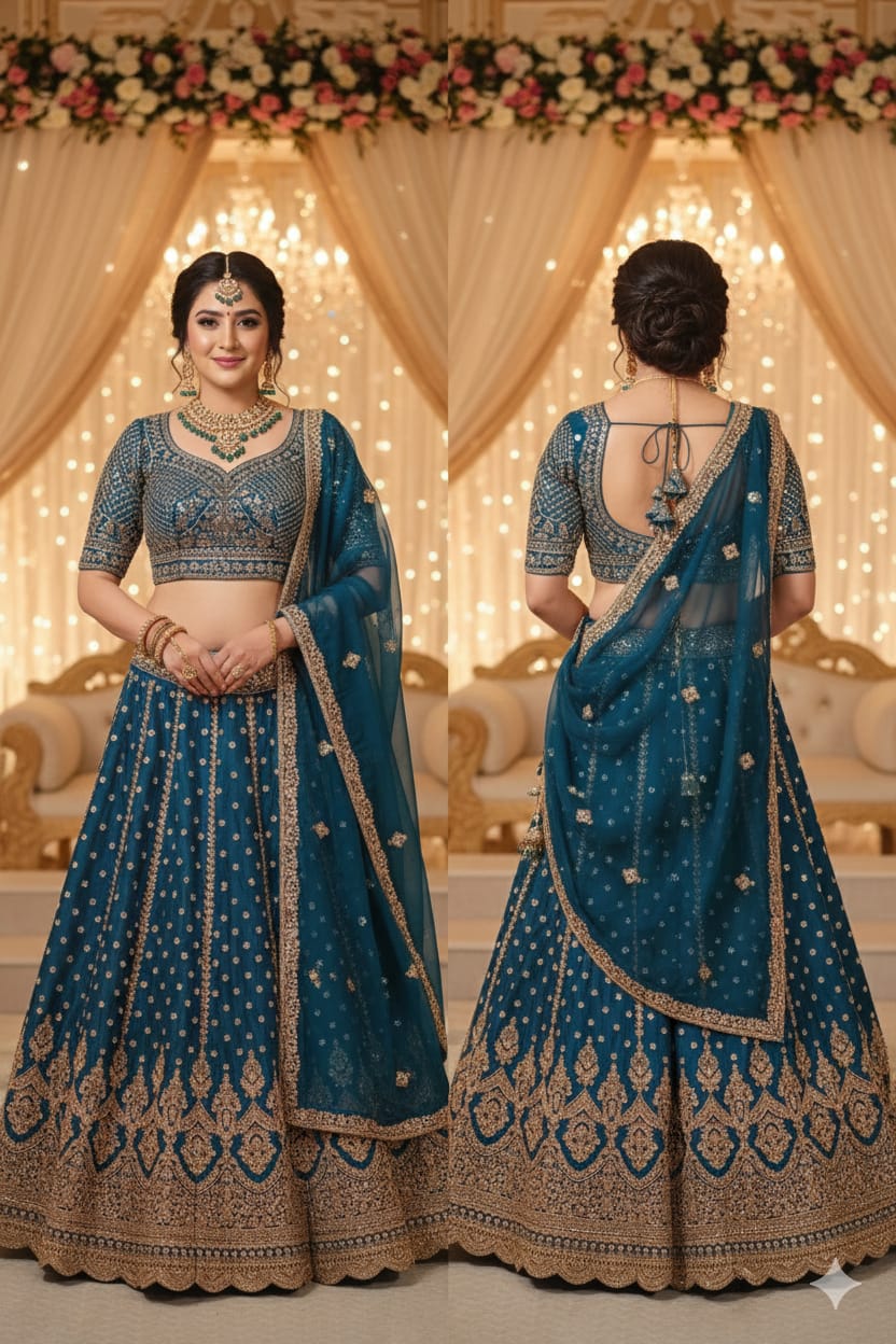 WEDDING,RECEPTION,FUNCTIONAL PARTY WEAR LEHENGA CHOLI