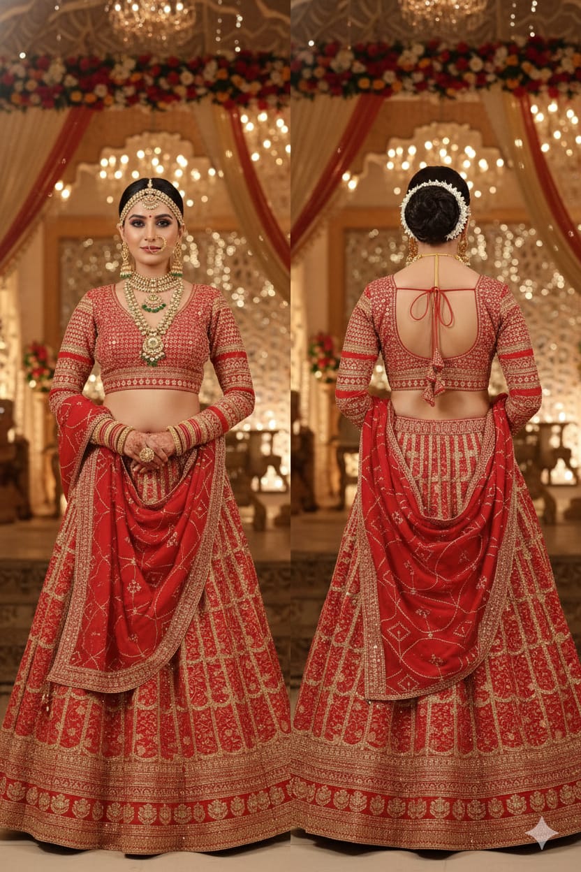 BANARSI SILK BRIDAL CHOLI,WEDDING,RECEPTION LOOK