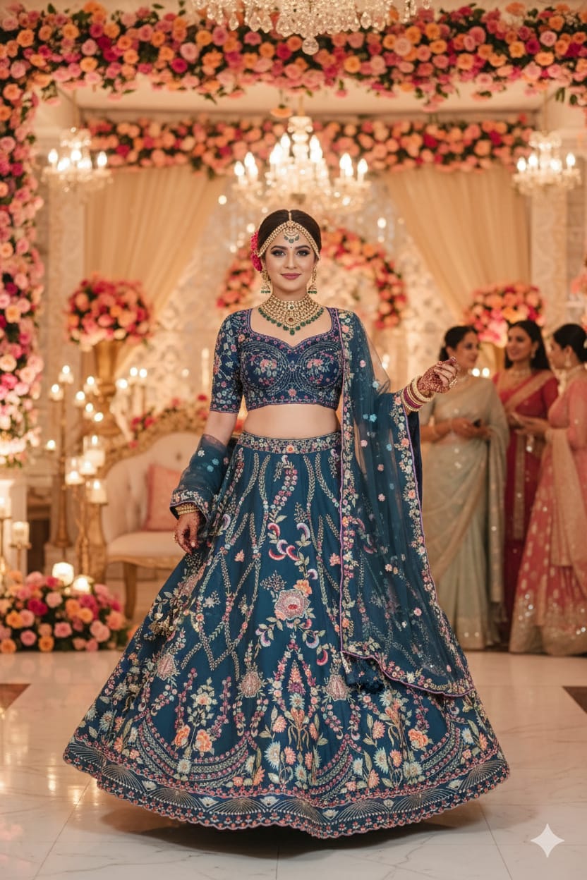WEDDING,RECEPTION PARTY WEAR LEHENGA CHOLI