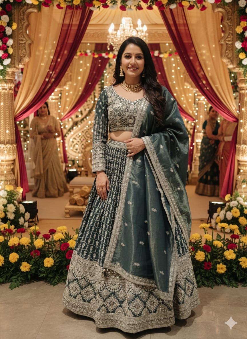 WEDDING,RECEPTION FUNCTIONAL WEAR LEHENGA CHOLI