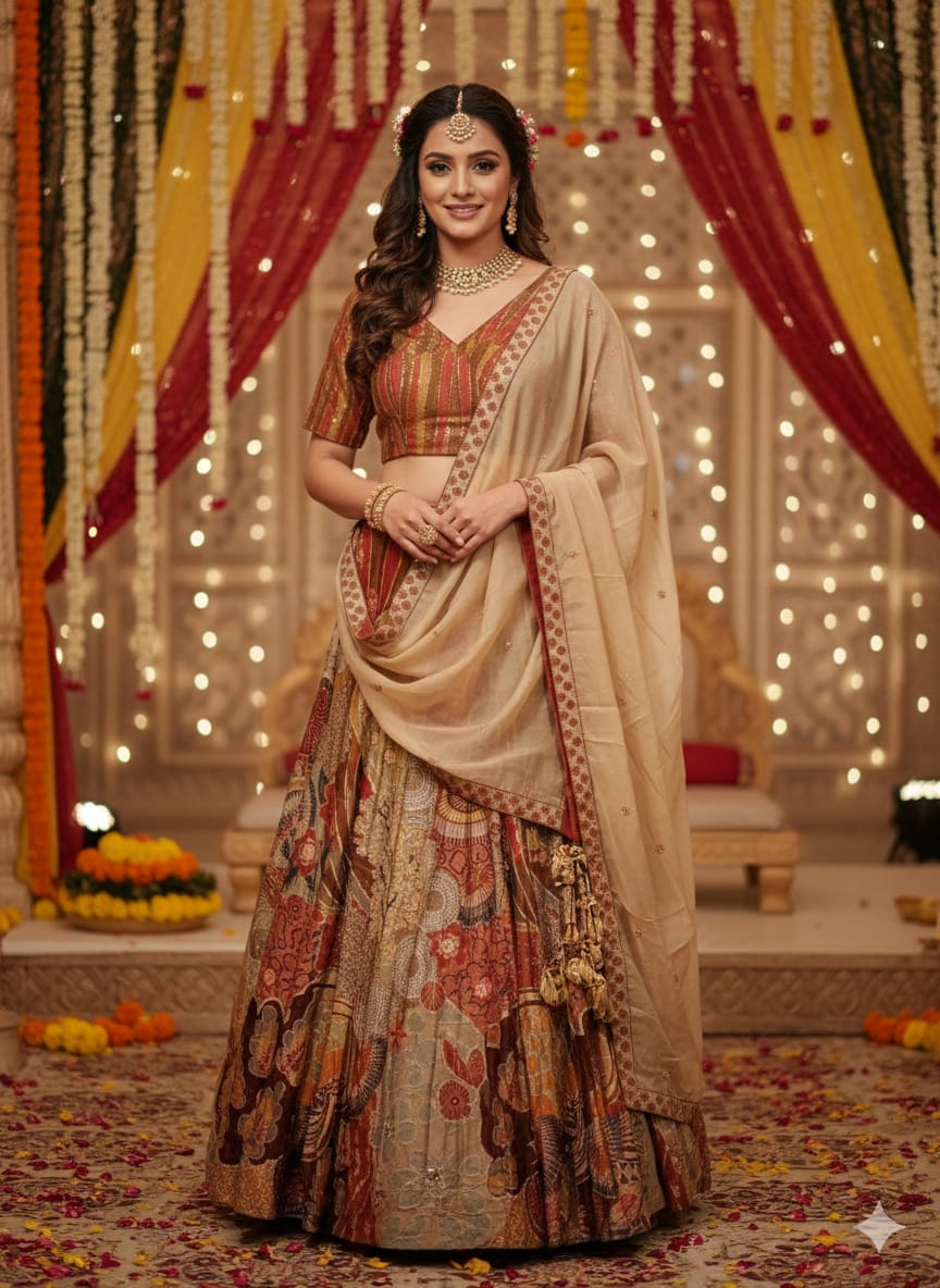 RECEPTION,MEHENDI FESTIVE OCCASSION LEHENGA CHOLI