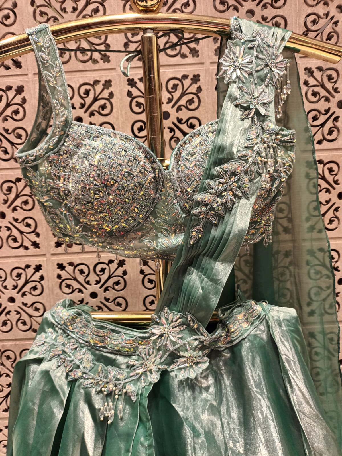 EVENING,OCCASSION, FESTIVE, ENGAGEMENT PARTY LOOK LEHENGA CHOLI