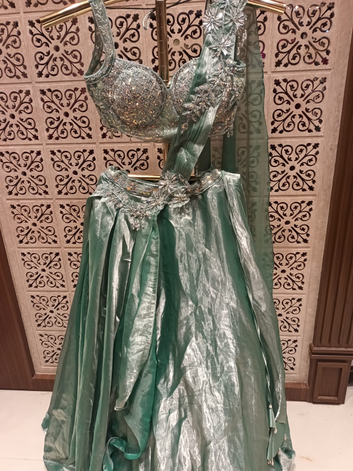 EVENING,OCCASSION, FESTIVE, ENGAGEMENT PARTY LOOK LEHENGA CHOLI