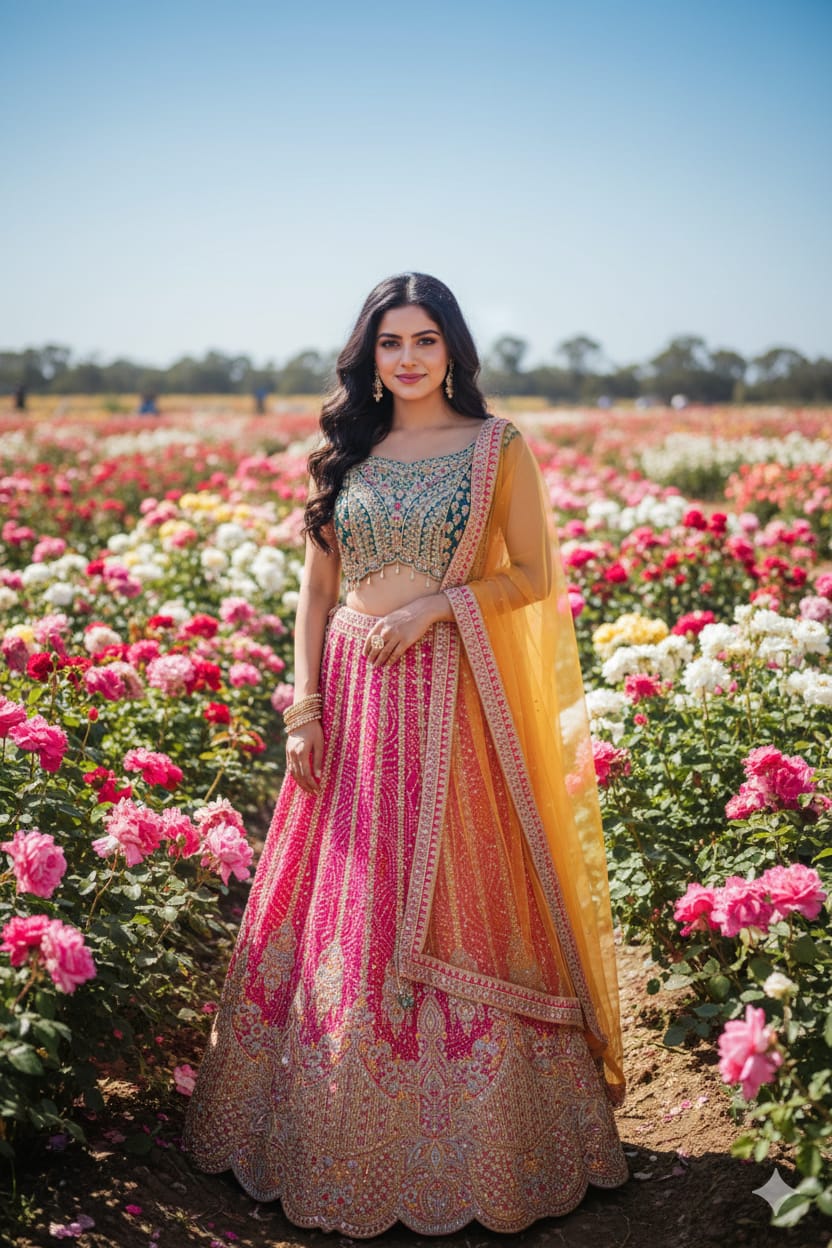 ENGAGEMENT,HALDI,MEHNDI FUNCTONAL WEAR LEHENGA CHOLI
