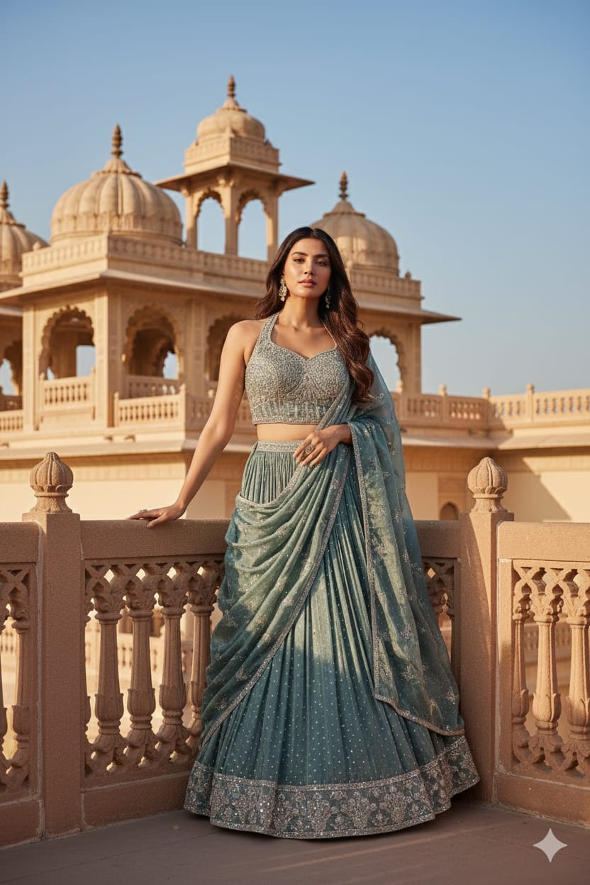 RECEPTION,ENGAGEMENT,FUNCTIONAL FESTIVE OCCASSION PARTY WEAR LEHENGA CHOLI