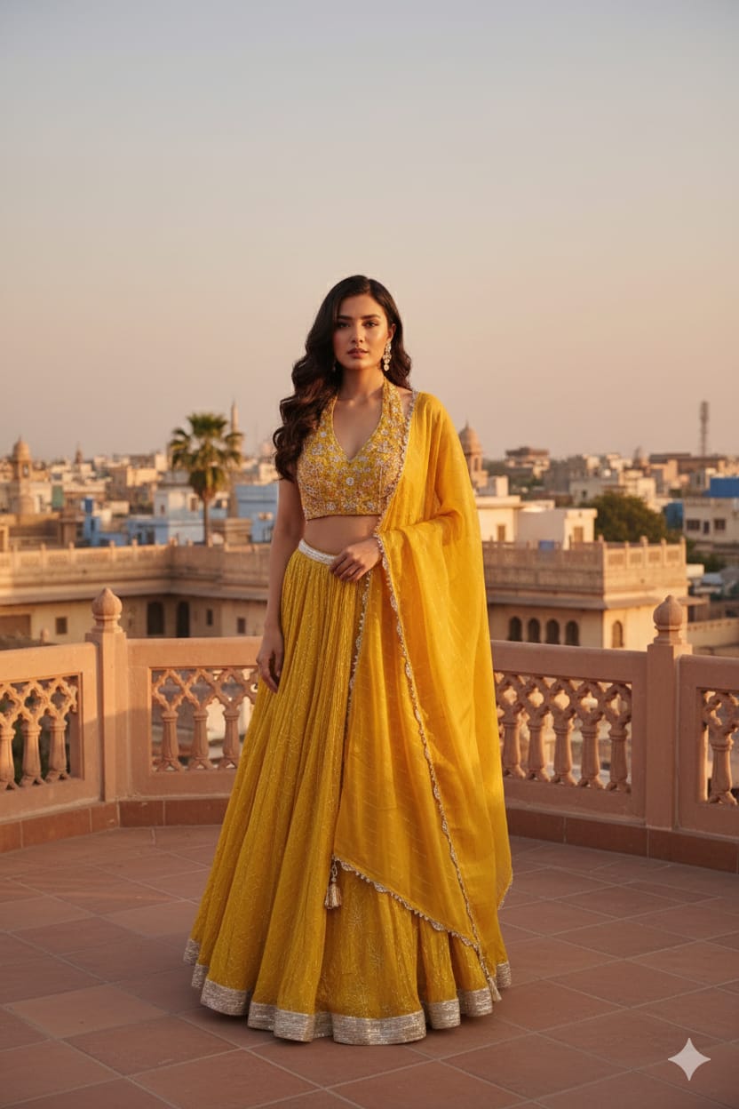 HALDI,MEHNDI,FESTIVE OCCASSIO PARTY WEAR LEHENGA CHOLI