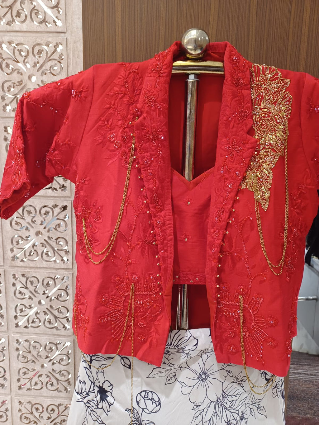 COCKTAIL,FESTIVE OCCASSION PARTY WEAR JACKET LEHENGA