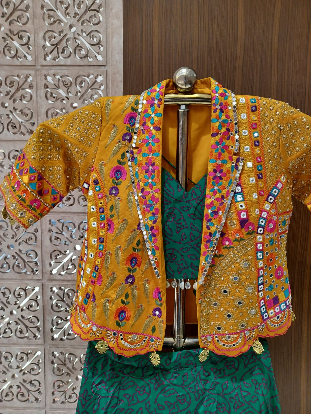 HALDI,FESTIVE OCCASSION PARTY WEAR JACKET STYLE LEHENGA