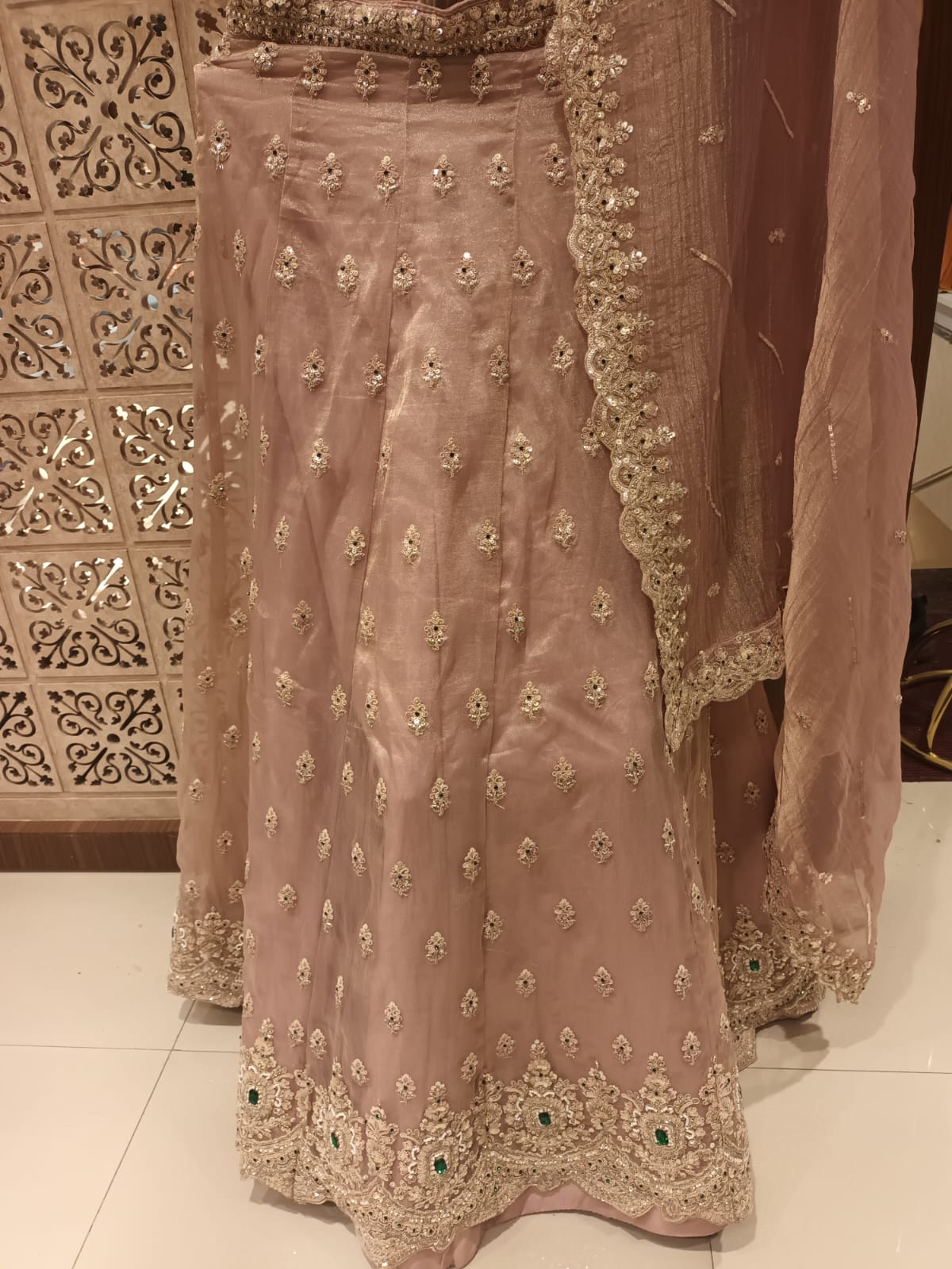 WEDDING,HALDI PARTY WEAR UNSTITICHED LEHENGA CHOLI