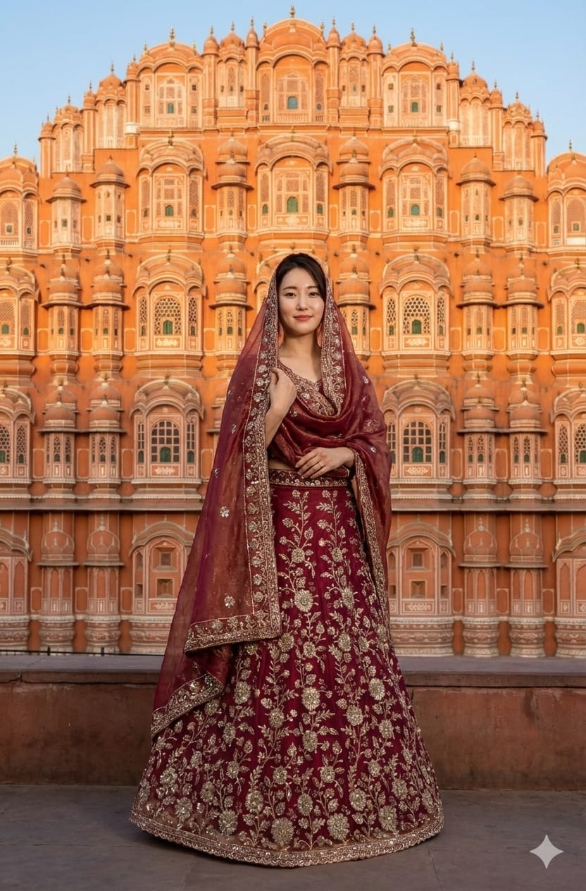 FUNCTIONAL,FESTIVE OCCASSION UNSTITICHED LEHENGA CHOLI