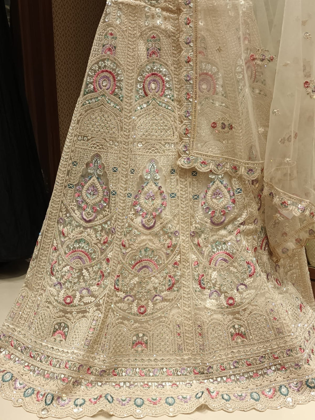 WEDDING,RECEPTION FUNCTIONAL PARTY WEAR UNSTITICHED LEHENGA