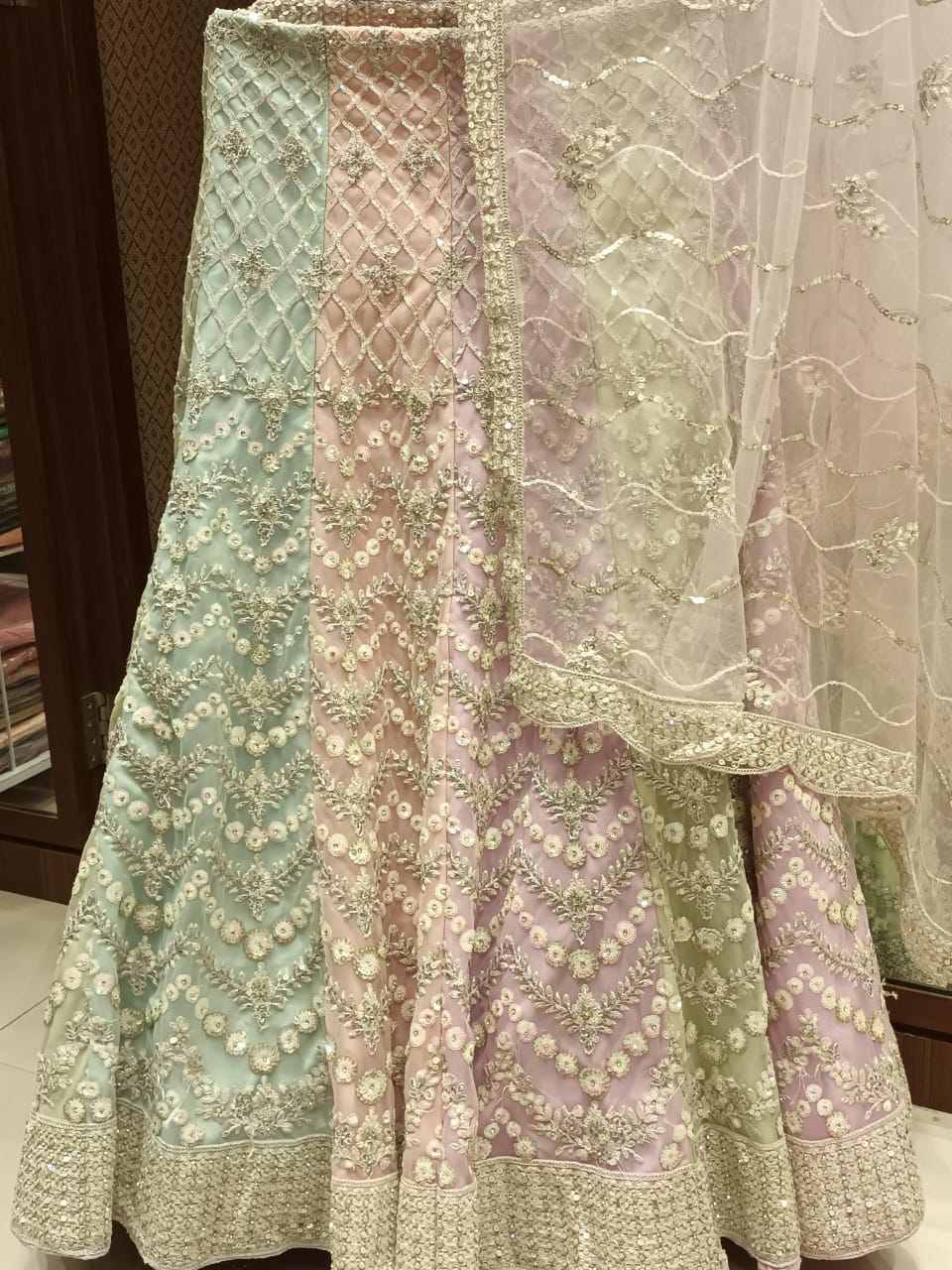 RECEPTION FESTIVE OCCASSION UNSTITICHED LEHENGA CHOLI