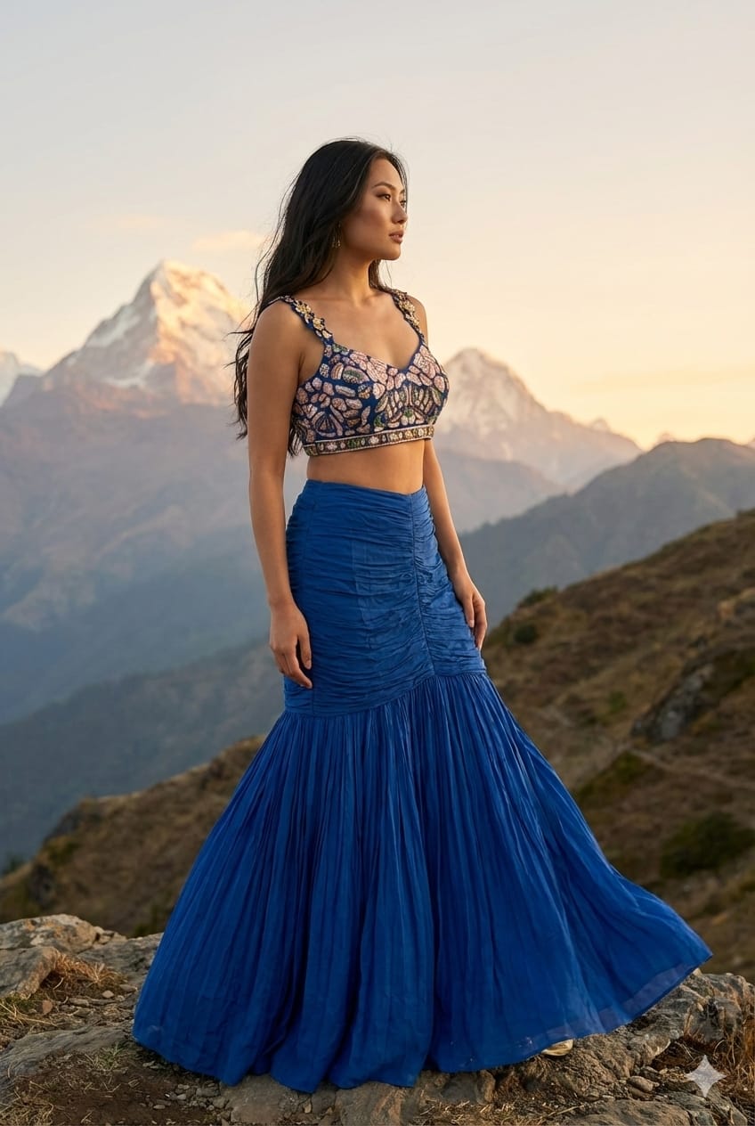 DESIGNER FISH-CUT LEHENGA PARTY WEAR