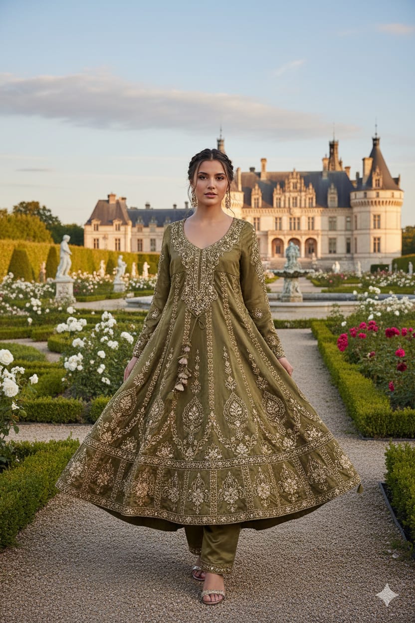 ANARKALI WITH PALAZZO SET TRADITIONAL FUNCTIONNAL PARTY WEAR OUTFIT