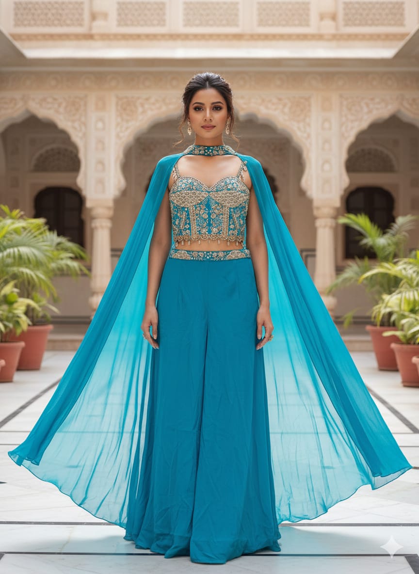 INDO-WESTERN FESTIVE PARTY WEAR OUTFIT