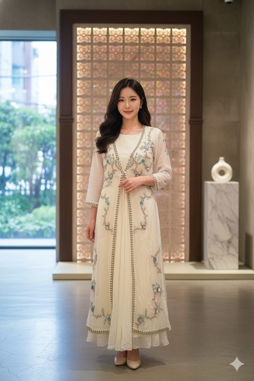 INDO-WESTERN JACKET STYLE PARTY WEAR OUTFIT