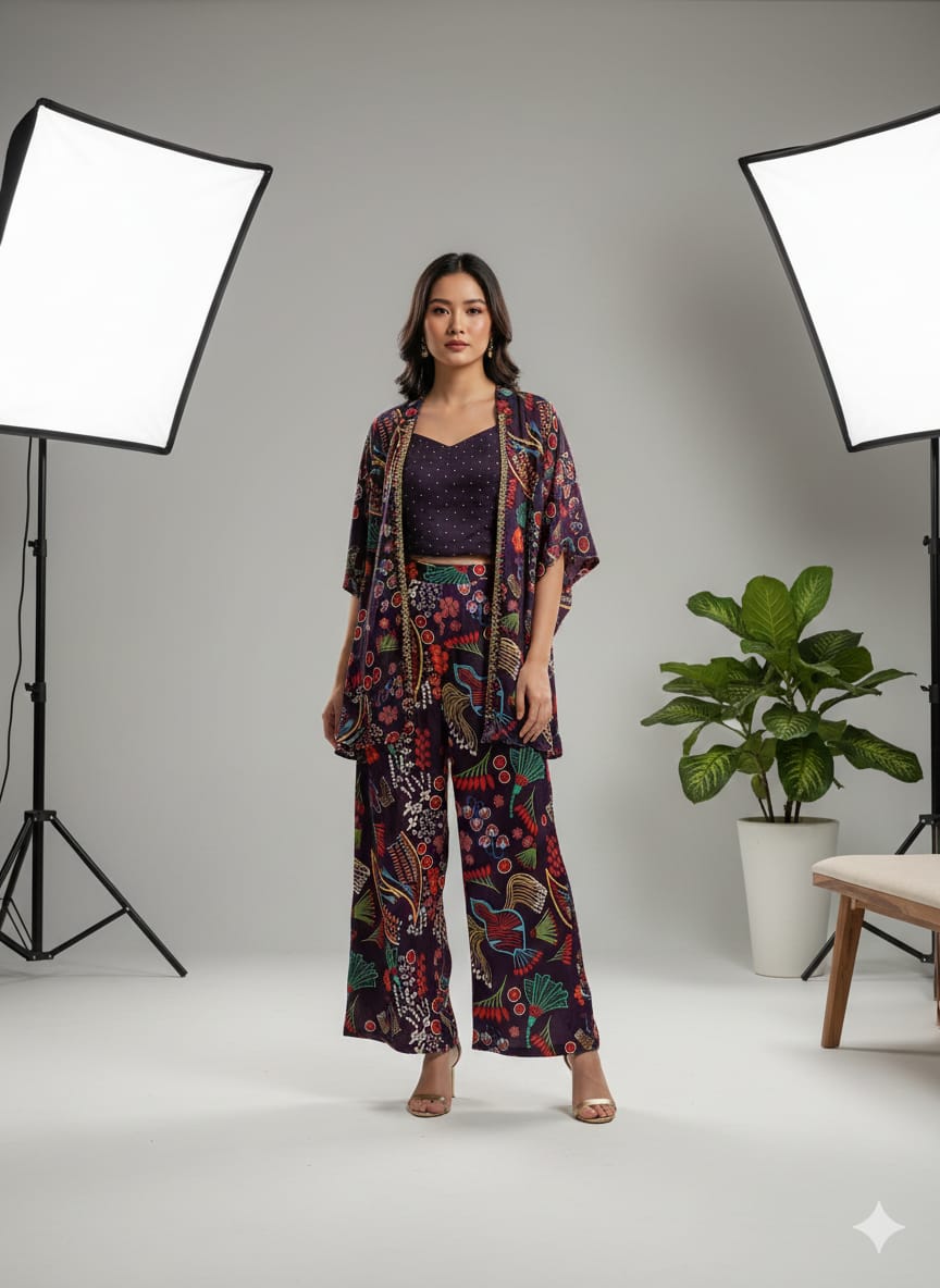 INDO-WESTERN JACKET STYLE OUTFIT