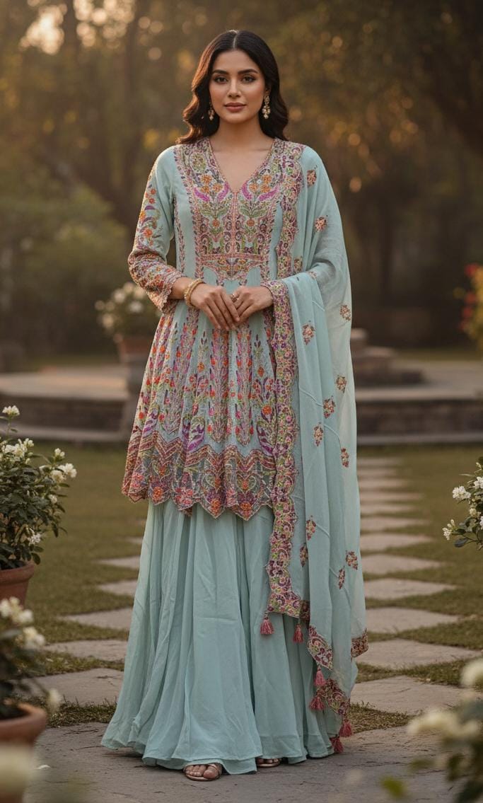 PARTY WEAR PALAZZO SET OUTFIT