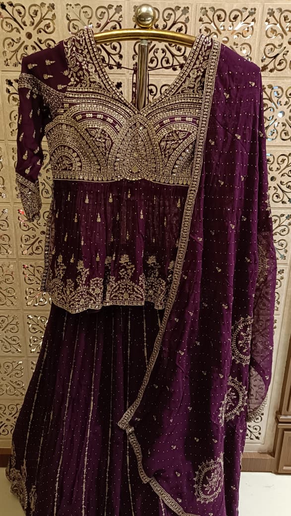 LONG TOP WITH SKIRT PARTY WEAR LEHENGA CHOLI