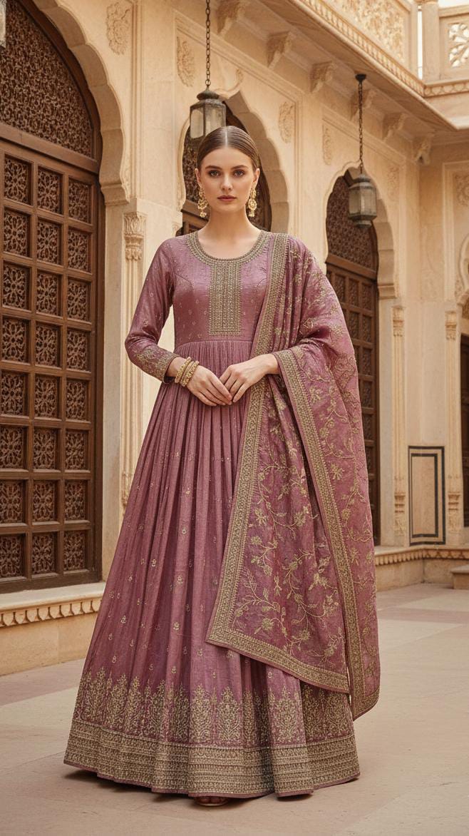 FLOOR LENGTH GOWN PARTY WEAR OUTFIT