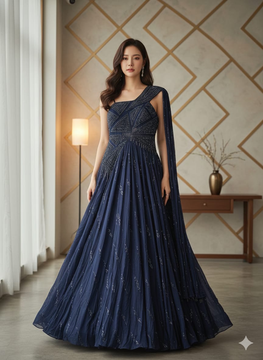 PARTY WEAR GOWN COCKTAIL,EVENING FUNCTIONAL OUTFIT