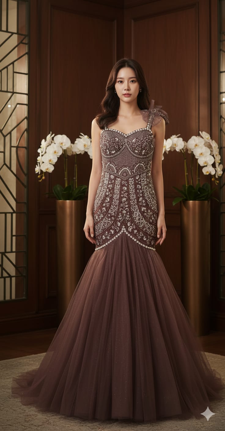 FISH-CUT GOWN STYLE PARTY WEAR