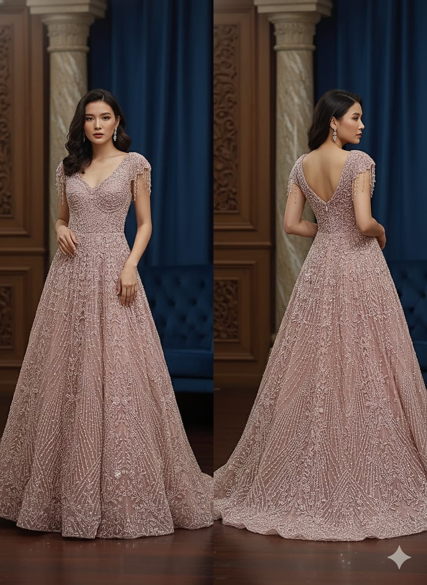 WEDDING,RECEPTION FUNCTIONAL PARTY WEAR GOWN