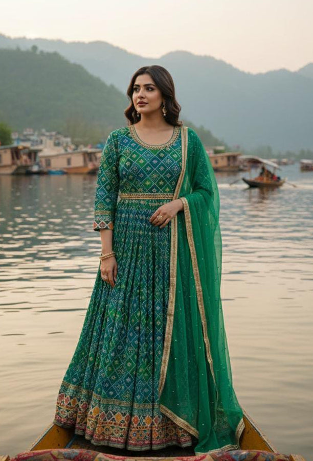 FLOOR LENGTH PARTY WEAR OUTFIT