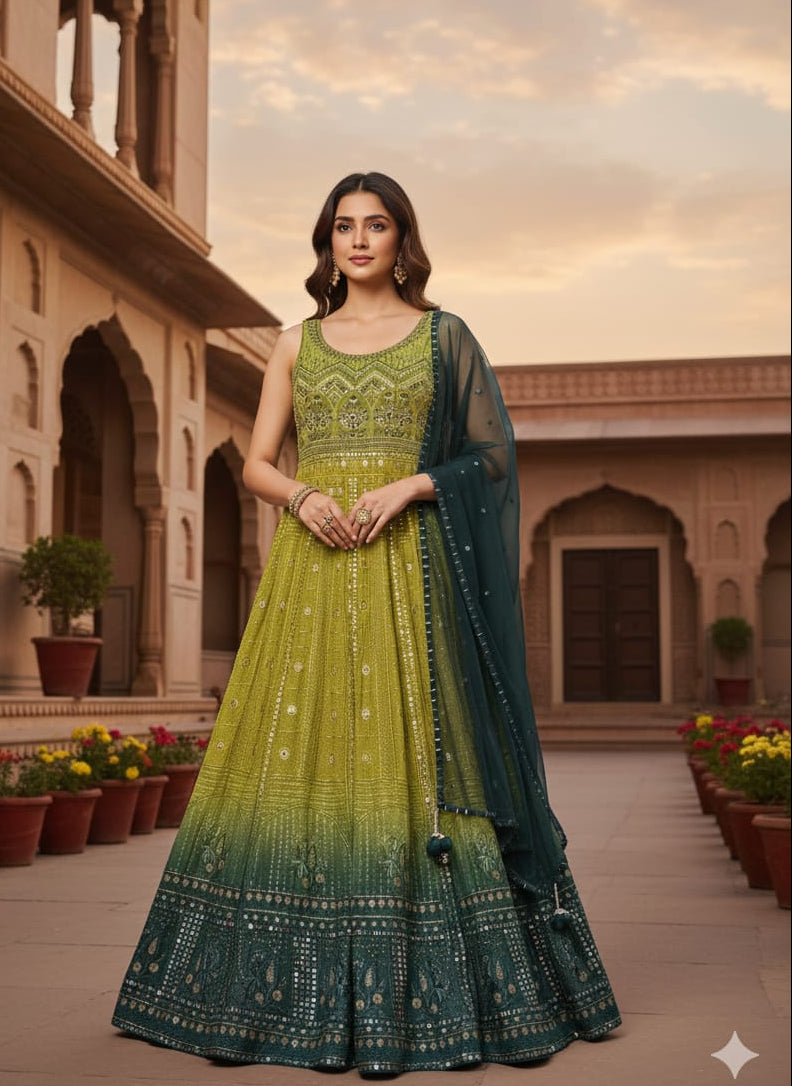 MEHENDI,HALDI FESTVE OCCASSION PARTY WEAR OUTFIT