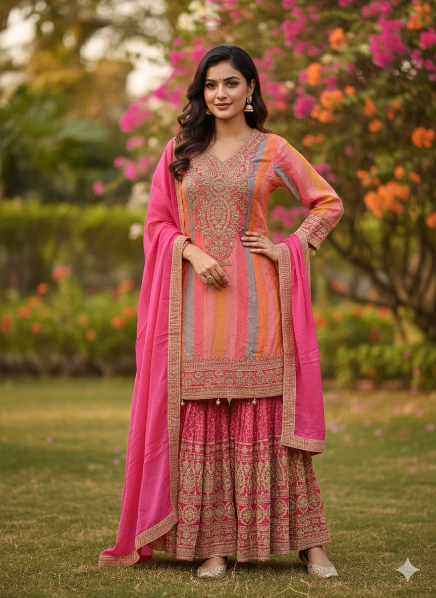 HALDI,MEHENDI FUNCTIONAL PARTY WEAR OUTFIT