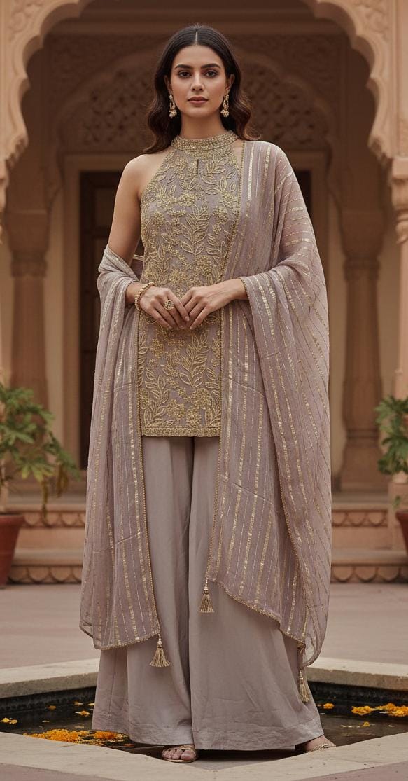 PARTY WEAR PALAZZO SET FESTIVE OCCASSION OUTFIT