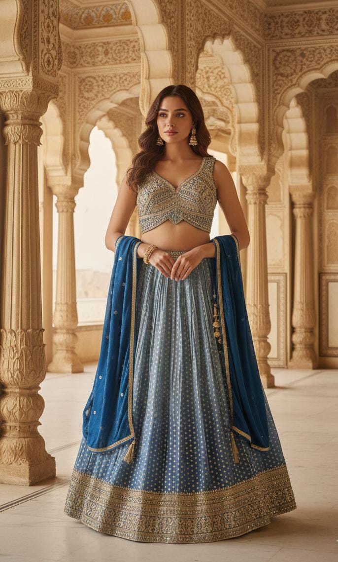 HALDI,MEHENDI FUNCTIONAL PARTY WEAR LEHENGA