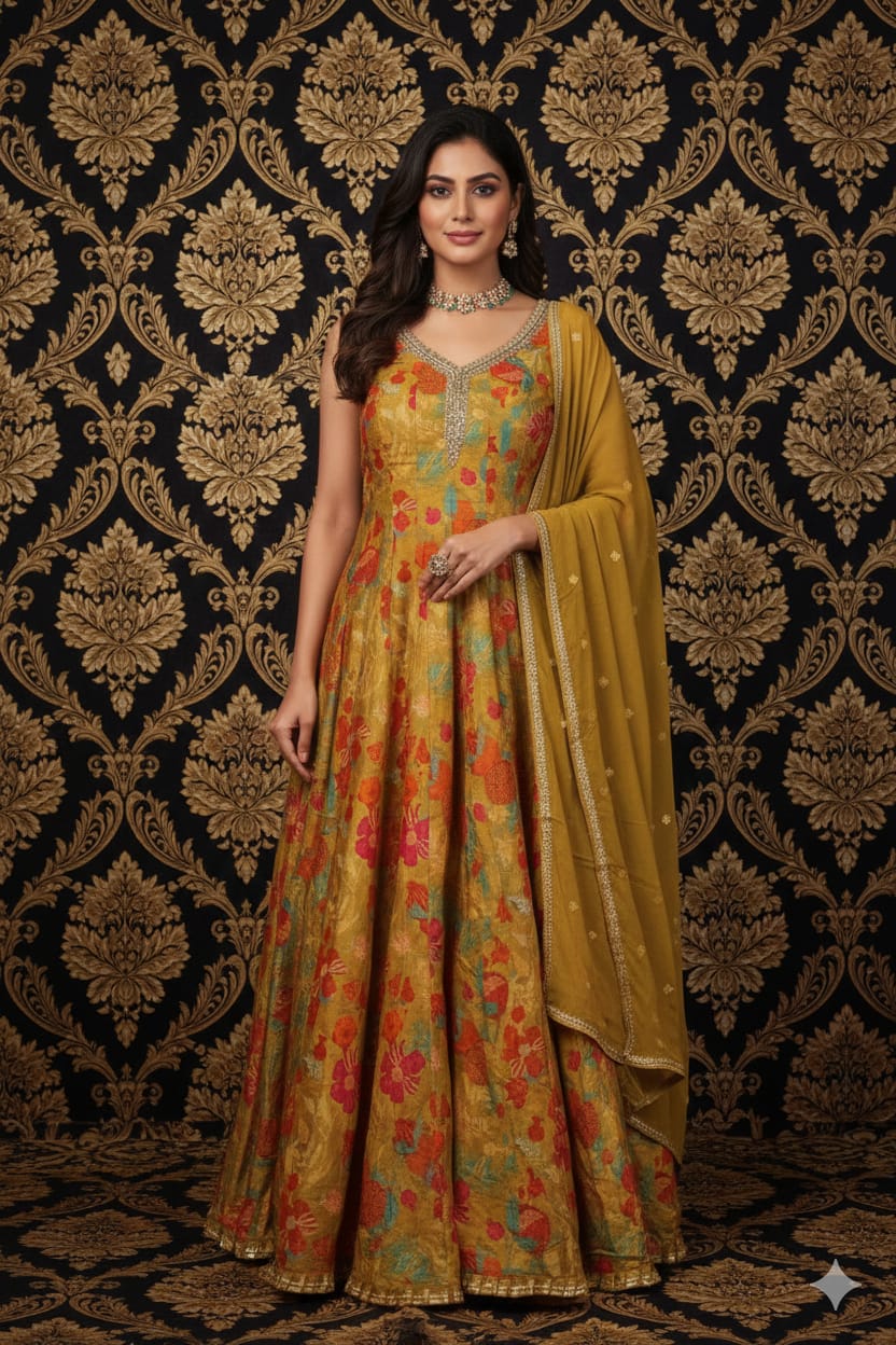 FLOOR LENGTH PARTY WEAR GOWN
