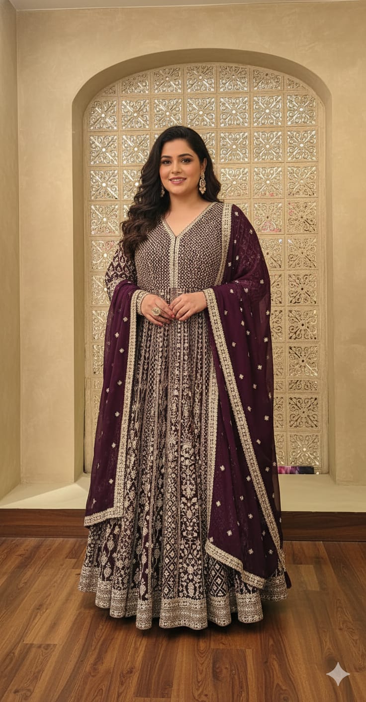 FLOOR LENGTH PARTY WEAR OUTFIT