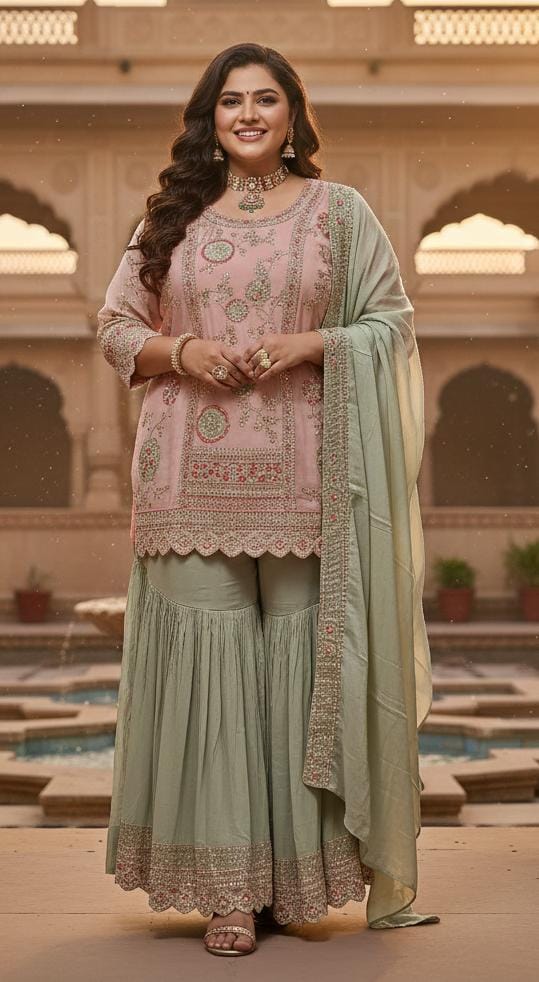 PARTY WEAR FESTIVE OCCASSION PARTY WEAR GHARARA SET