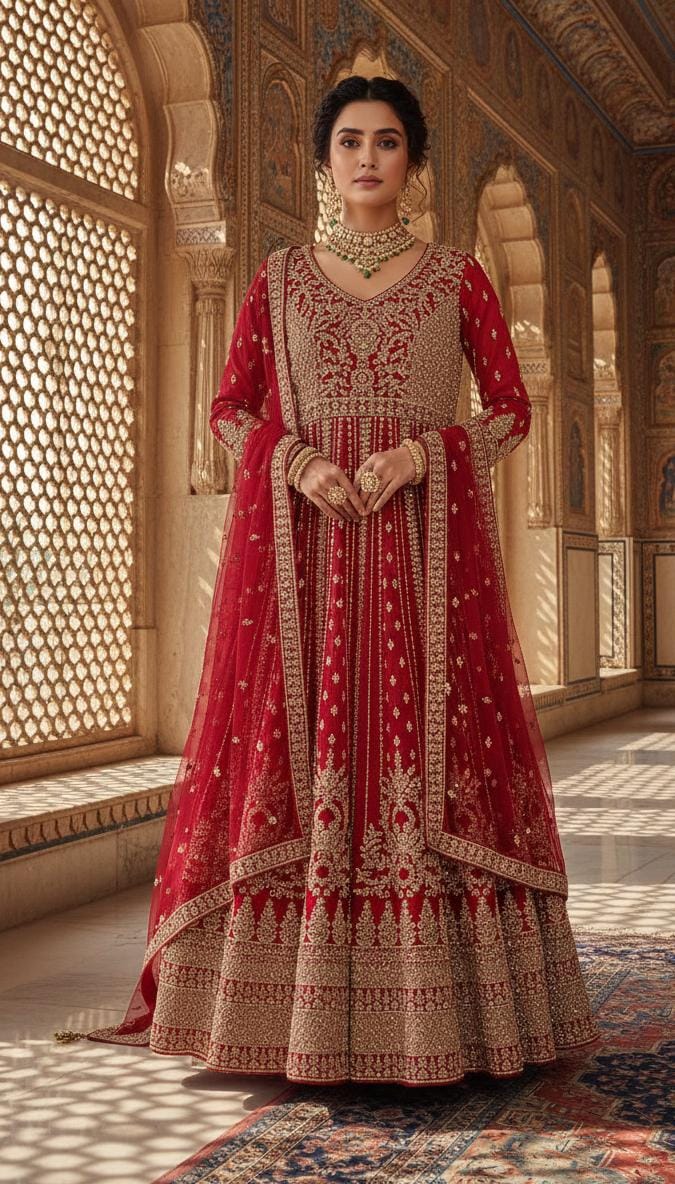 WEDDING,RECEPTION FNCTIONAL PARTY WEAR GOWN