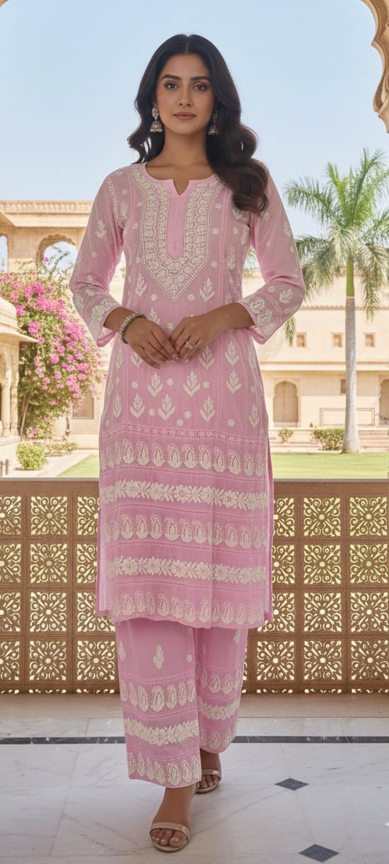 LAKHNAVI CASUAL DAILY WEAR KURTA SET