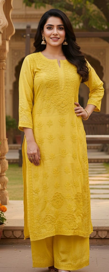 CASUAL DAILY WEAR LAKHNAVI KURTA SET
