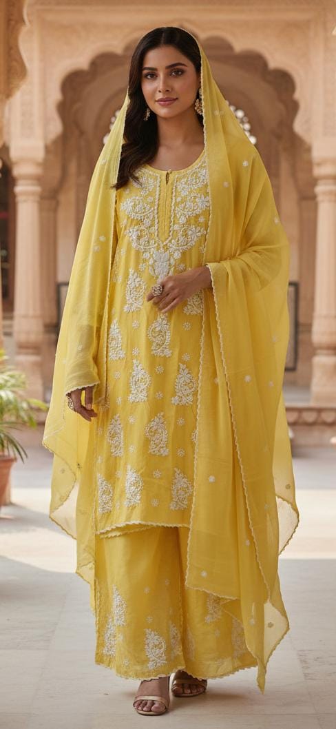 DAILY WEAR LAKHNAVI KURTA SET