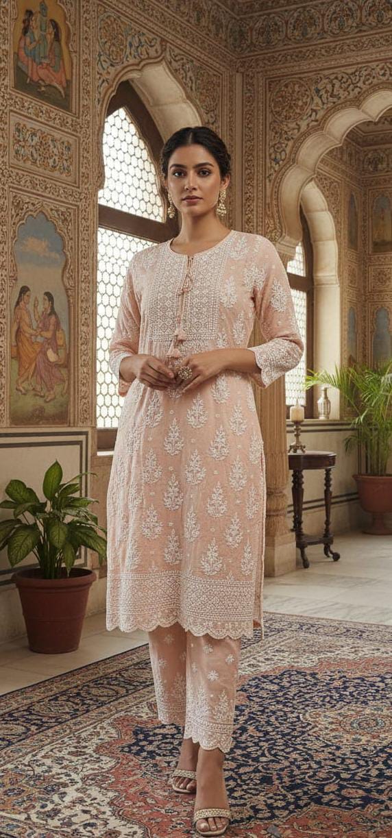 DAILY WEAR LAKHNAVI KURTA SET
