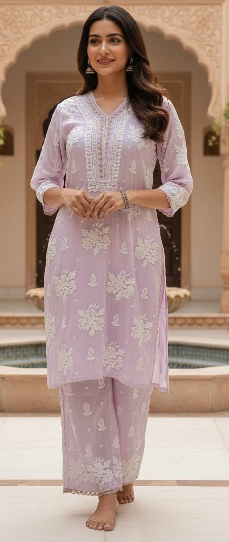DAILY WEAR LAKHNAVI KURTA SET