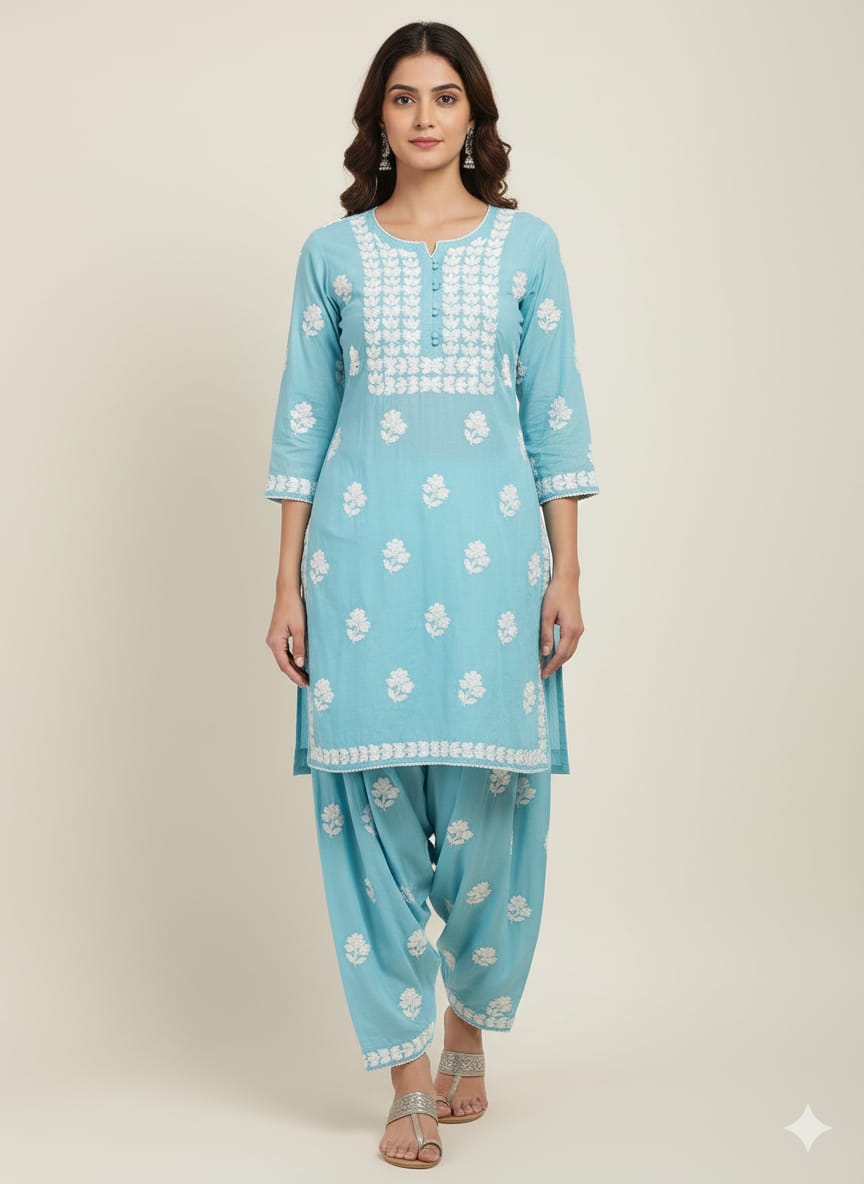 DAILY WEAR LAKHNAVI KURTA SET