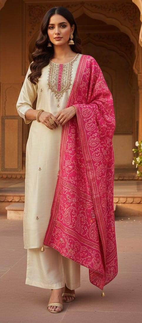 SEMI OCCASSION CASUAL OUTFIT KURTA SET