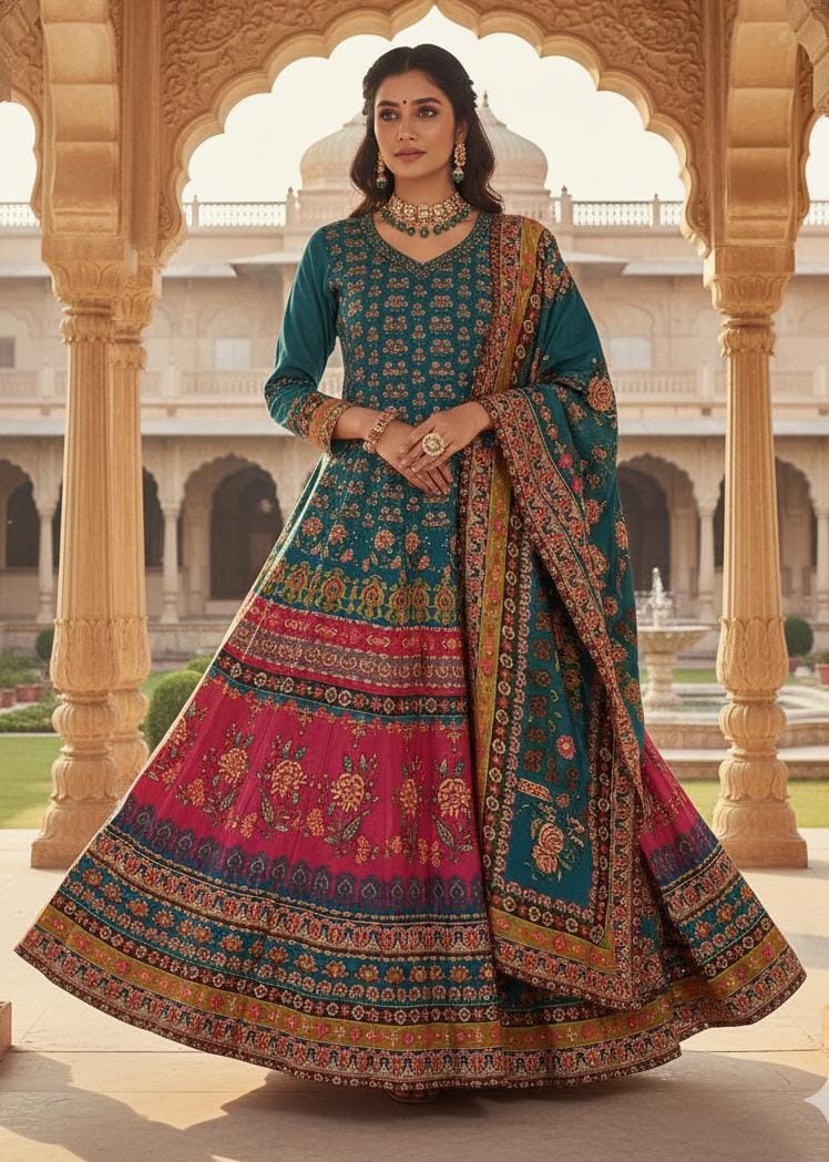 FESTIVE OCCASSION PARTY WEAR ANARKALI OUTFIT