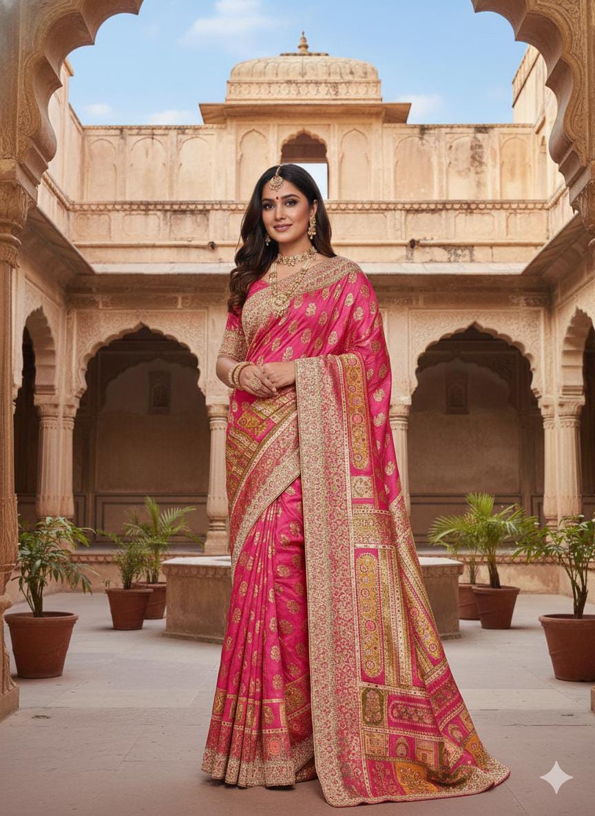 ENAGEMENT,WEDDING RECEPTION LOOK PARTY WEAR SAREE
