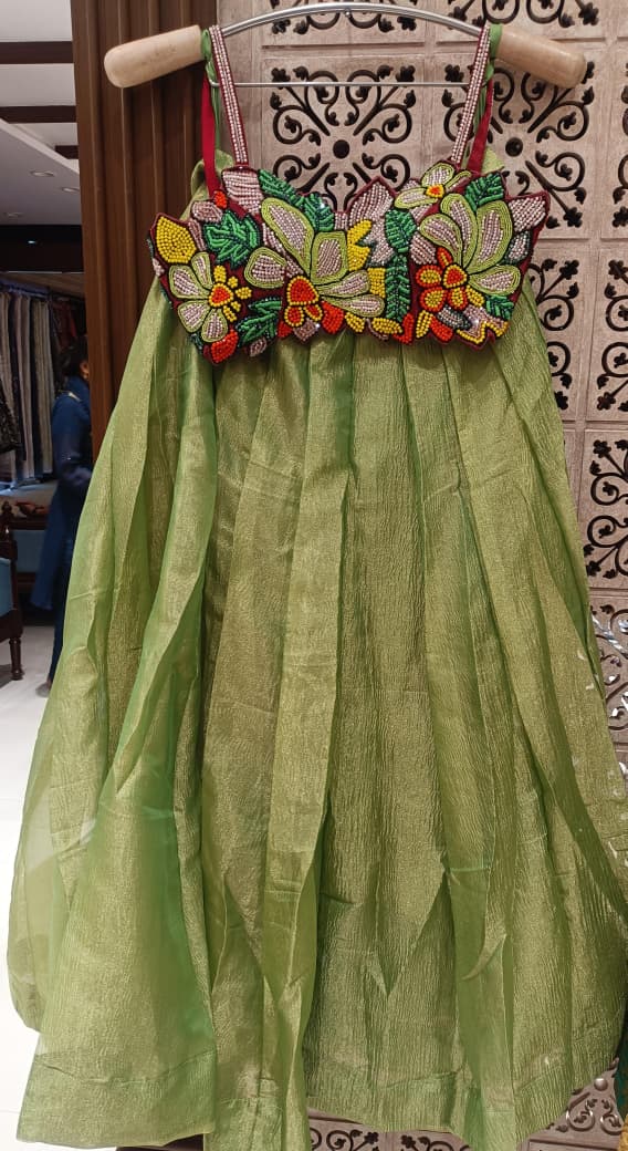 TRADITIONAL,FUNCTIONAL MIRROR WORK CORSET DESIGNER LEHENGA