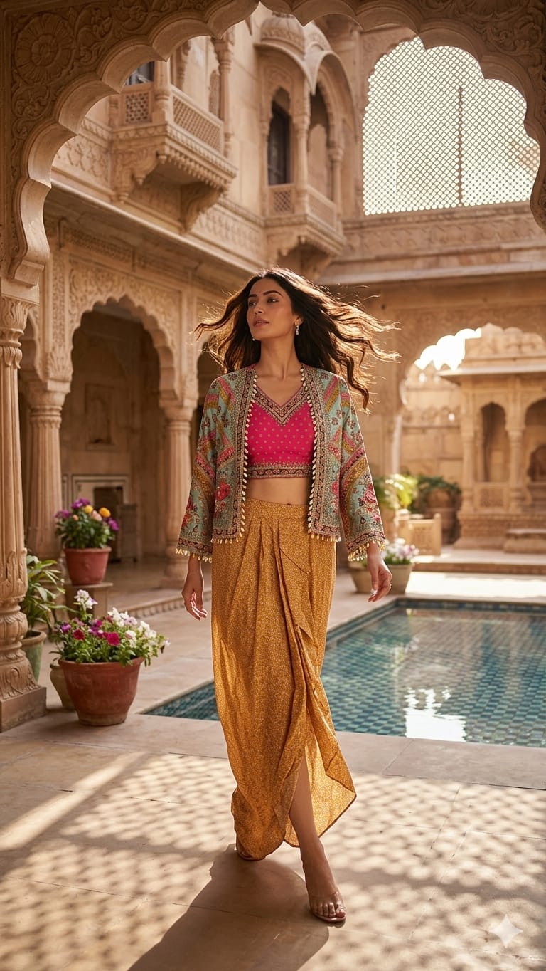 INDO-WESTERN JACKET STYLE OUTFIT