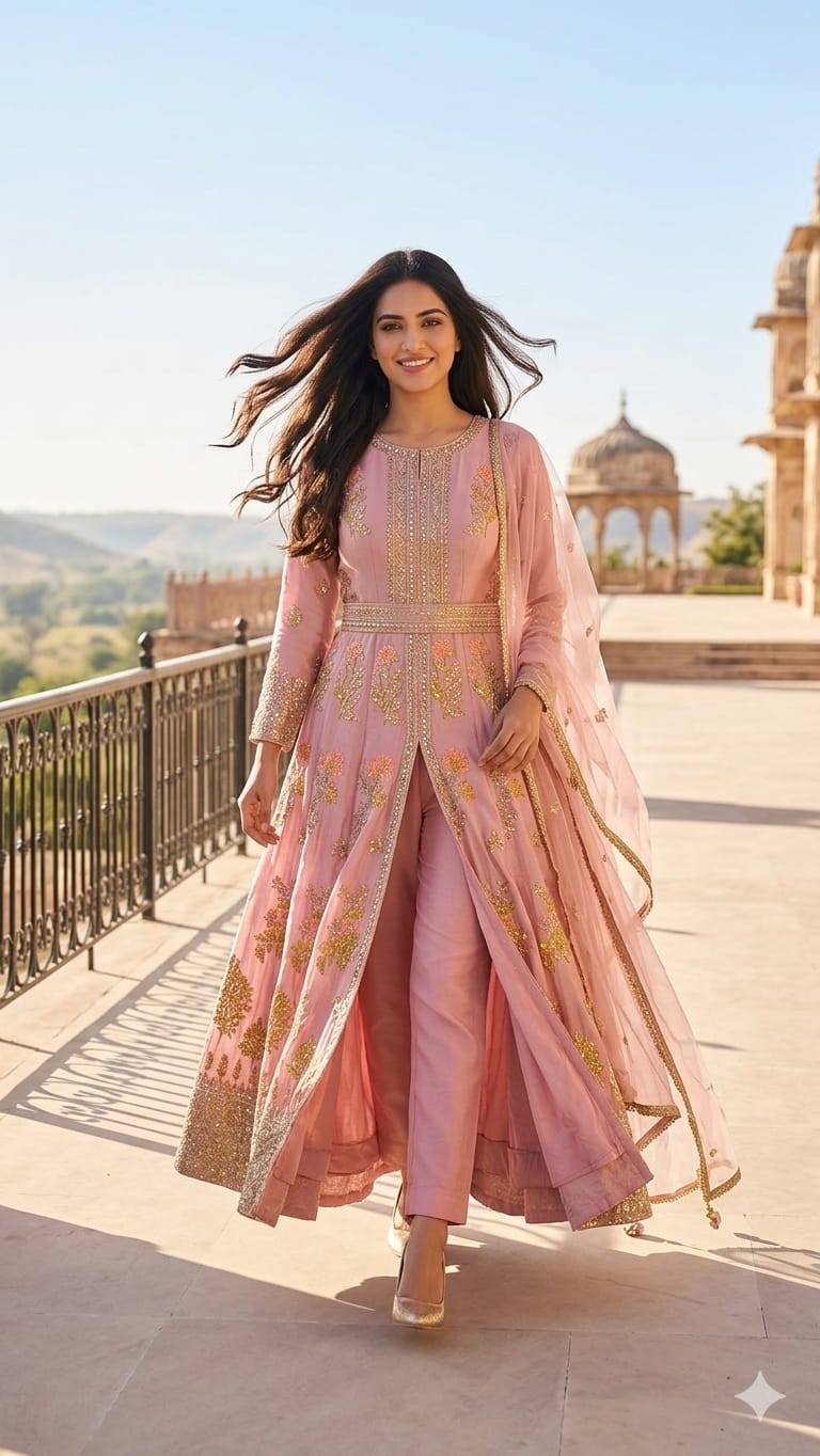 PARTY WEAR FRONT CUT-STYLE OUTFIT